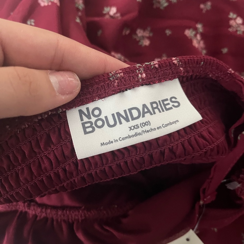 No Boundaries Burgundy Floral Maxi Dress - Picture 5 of 6